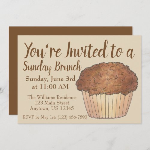 Sunday Breakfast Brunch Streusel Crumb Muffin Invitation