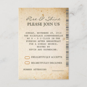 Sunday Brunch Additional Wedding RSVP Cards