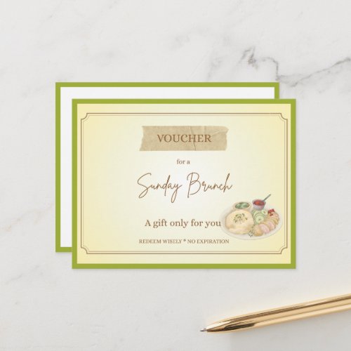 'Sunday Brunch' Funny Gift Voucher Postcard