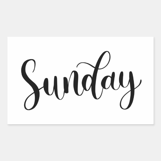 Sunday - Calligraphy / Lettering Sticker (Front)