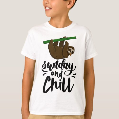 Sunday  Chill Funny Sleepy Head Lazy Sloth Love W T_Shirt