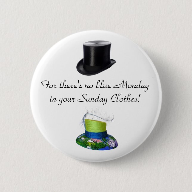 Sunday Clothes Hats Pinback Button (Front)