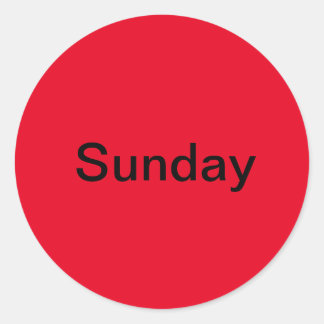 Sunday Day of the Week Red Stickers