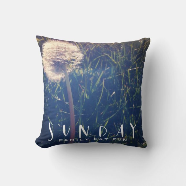 Sunday Family Eat Fun Throw Pillow (Front)