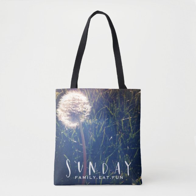 Sunday Family Eat Fun Tote Bag (Front)