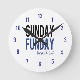 Sunday Fun Day Beaching Round Clock