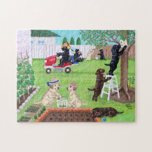 Sunday Fun Labradors Painting Jigsaw Puzzle