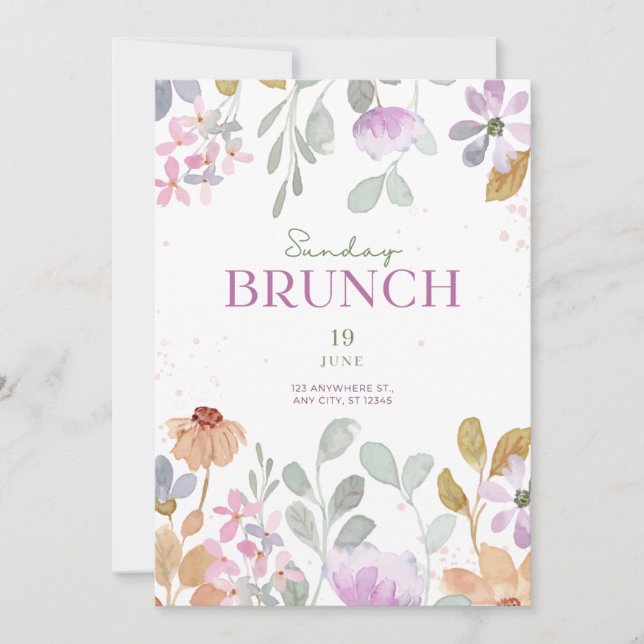 Sunday Funday Brunch Invitation - Elegant & Custom (Front)