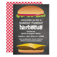 Sunday Funday Chalkboard Barbecue Party Card