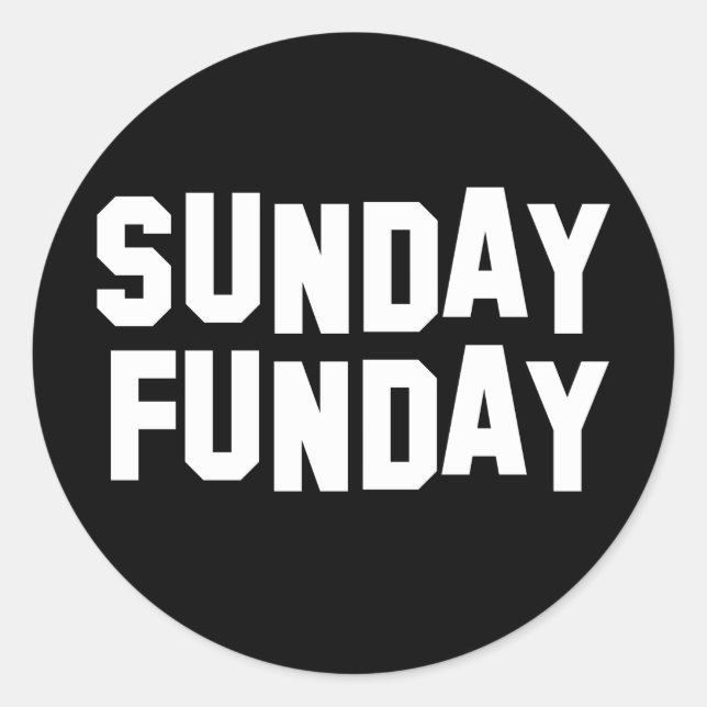 Sunday Funday Classic Round Sticker (Front)