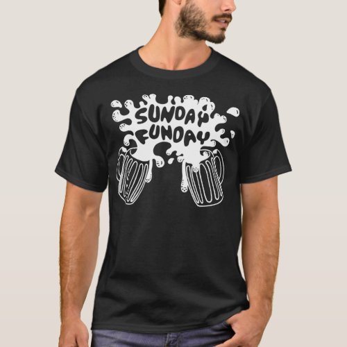 Sunday Funday   Funny Mens Drinking Beer T_Shirt