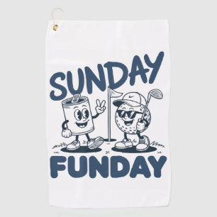 Sunday Funday Golf Funny Golfing Golfers Retro Towel
