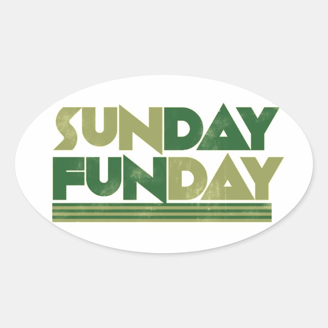 Sunday Funday Oval Sticker (Front)