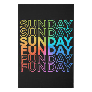 Sunday Funday Rainbow Fade Color Party Faux Canvas Print