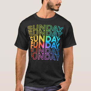 Sunday Funday Rainbow Fade Color Party T-Shirt