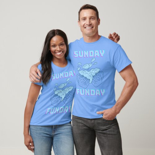 SUNDAY FUNDAY _ With Beer _ T_shirt  blue