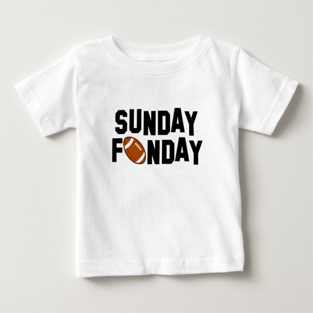 Sunday Funday with football Baby T-Shirt (Front)