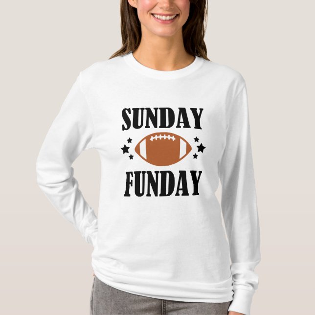 Sunday Funday women's funny football shirt (Front)
