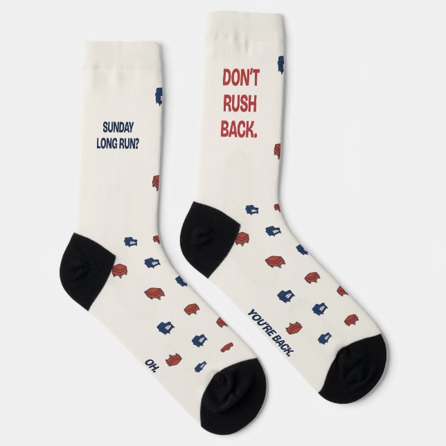 Sunday Long Run Don't Rush Back Funny Running Socks (Right)