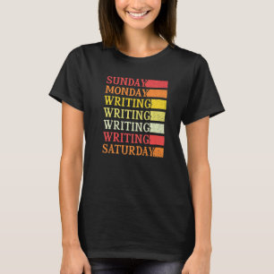 Sunday Monday Writing Book Writer Author Graphic T-Shirt