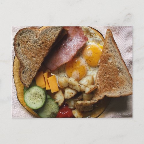 Sunday Morning Ham and Eggs Pop Art Postcard