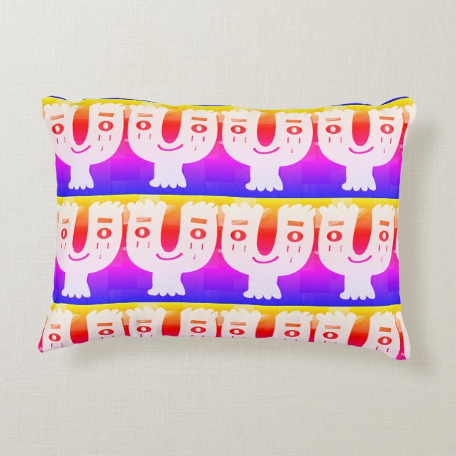 Sunday morning happy face  accent pillow (Back)