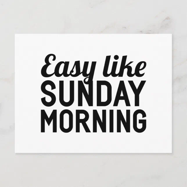 Sunday Morning Postcard Zazzle