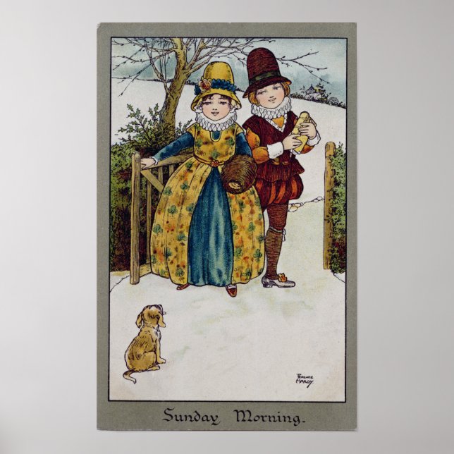 Sunday Morning, Victorian card Poster (Front)