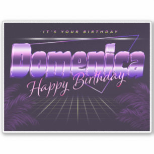 Sunday Name First Name Retro Sticker Birthday