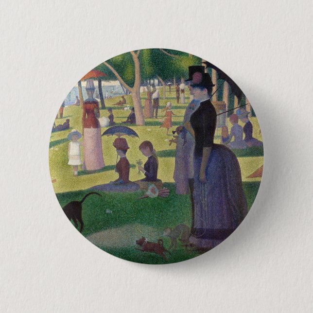 Sunday on La Grande Jatte Seurat Painting Button (Front)