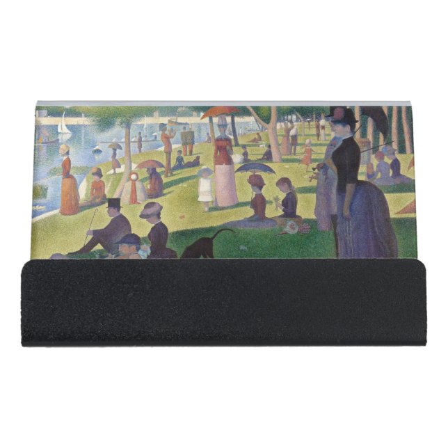 Sunday on La Grande Jatte Seurat Painting Desk Business Card Holder (Front)