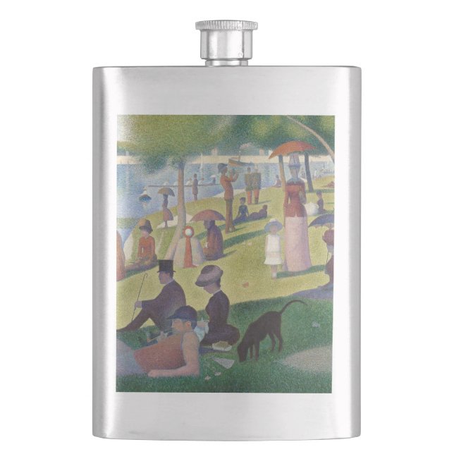 Sunday on La Grande Jatte Seurat Painting Flask (Front)