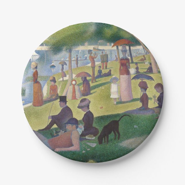 Sunday on La Grande Jatte Seurat Painting Paper Plates (Front)