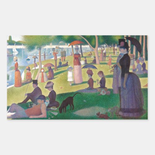 Sunday on La Grande Jatte Seurat Painting Rectangular Sticker