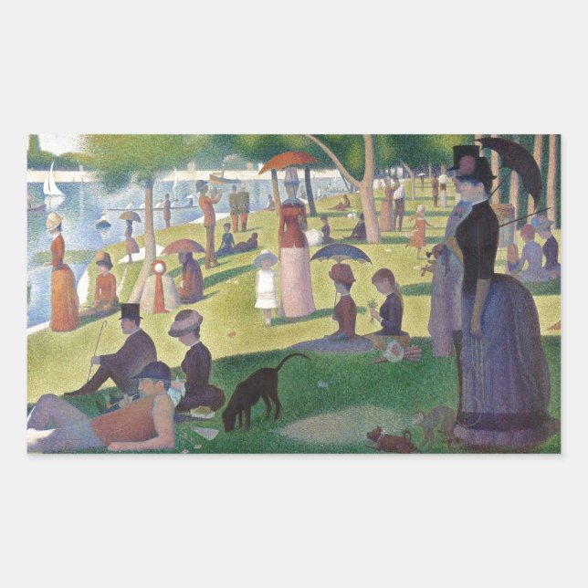 Sunday on La Grande Jatte Seurat Painting Rectangular Sticker (Front)