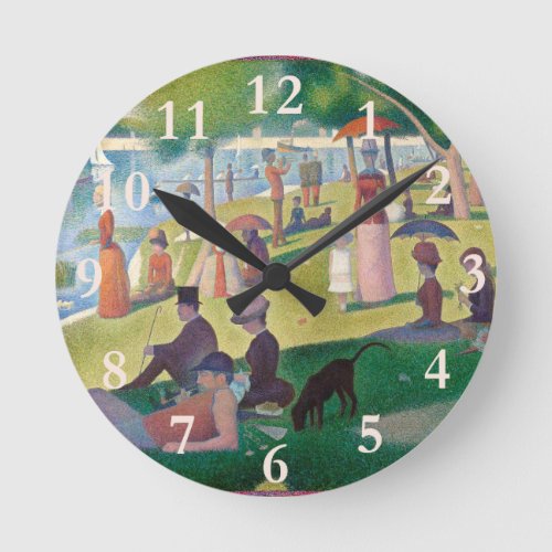 Sunday on La Grande Jatte Seurat Painting Round Clock