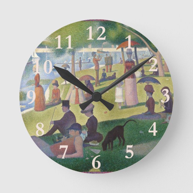 Sunday on La Grande Jatte Seurat Painting Round Clock (Front)