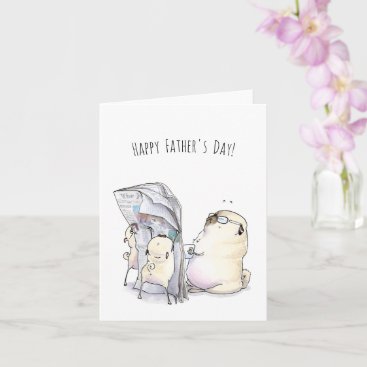 Sunday Paper funny pug Father's Day card
