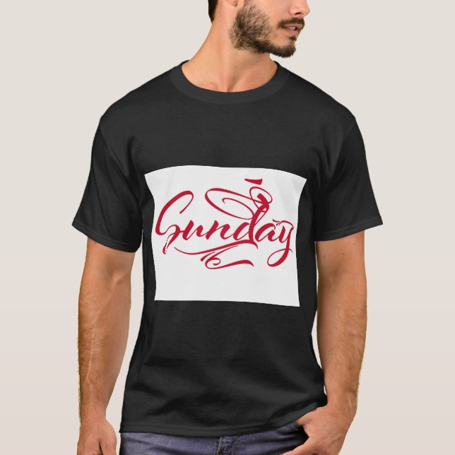 “Sunday” Print T-Shirt for Weekend Vibes (Front)