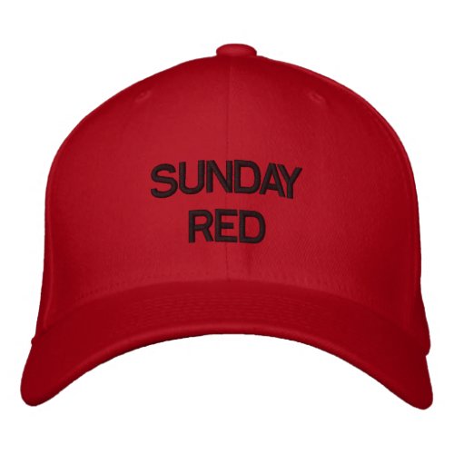 SUNDAY RED EMBROIDERED BASEBALL HAT