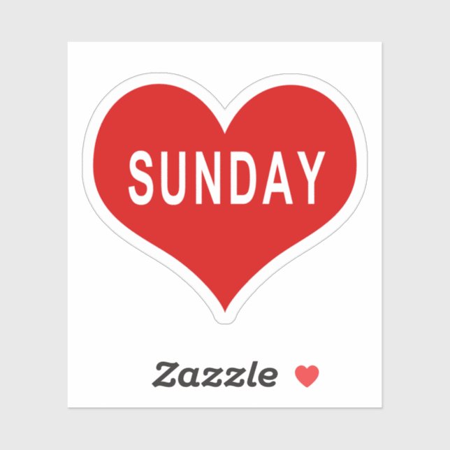 SUNDAY Red Love Heart Vinyl Sticker (Sheet)
