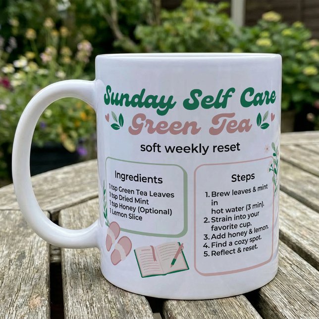 Sunday Reset Green Tea Calm Ritual Coffee Mug (Creator Uploaded)