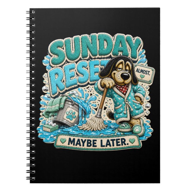 Sunday Reset Maybe Later Personalized Funny Notebook (Front)