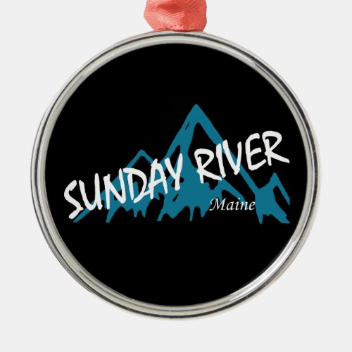 Sunday River Maine Mountains Metal Ornament
