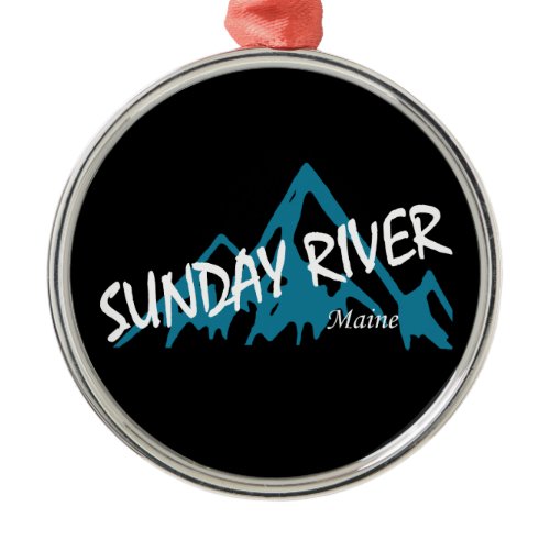Sunday River Maine Mountains Metal Ornament
