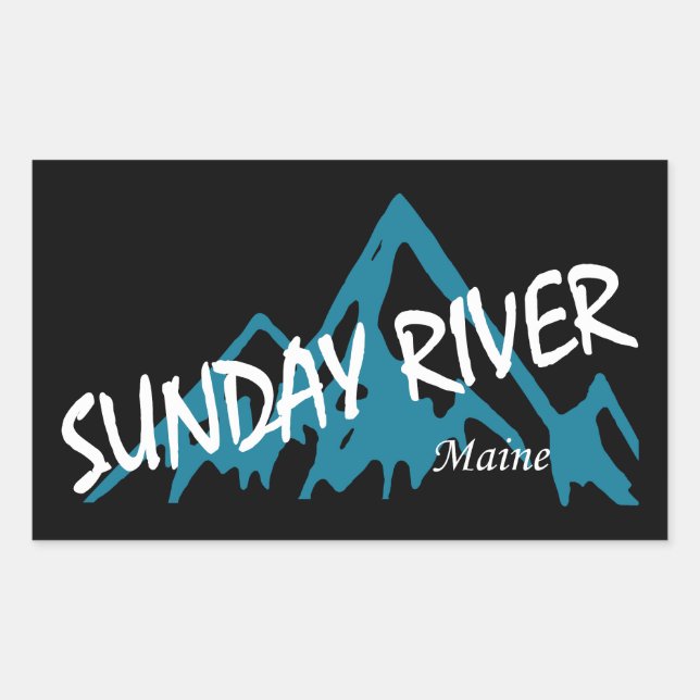 Sunday River Maine Mountains Rectangular Sticker (Front)