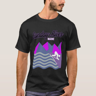 Sunday River Maine New England Usa Ski Snowboard W T-Shirt