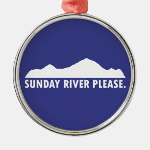 Sunday River Maine Please Metal Ornament