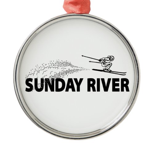 Sunday River Maine Ski Jumper Metal Ornament