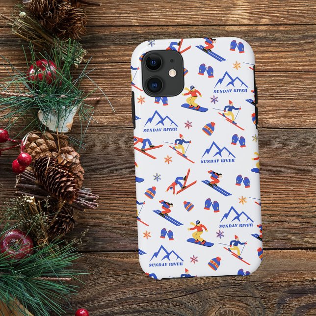 Sunday River Maine Ski Snowboard Pattern Case-Mate iPhone Case (Creator Uploaded)